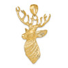 Lex & Lu 14k Yellow Gold 3D Textured Deer Head Charm - 4 - Lex & Lu