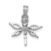 Lex & Lu 14k White Gold 2D Mini Dragonfly w/Cut-out Wings Charm - 3 - Lex & Lu