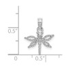 Lex & Lu 14k White Gold 2D Mini Dragonfly w/Cut-out Wings Charm - 4 - Lex & Lu