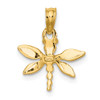 Lex & Lu 14k Yellow Gold 2D Mini Dragonfly w/Solid Wings Charm - 4 - Lex & Lu