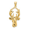 Lex & Lu 14k Yellow Gold 3D Deer Head Charm LALK6568 - 4 - Lex & Lu