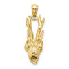 Lex & Lu 14k Yellow Gold 3D Deer Head Charm LALK6569 - 4 - Lex & Lu