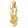 Lex & Lu 14k Yellow Gold 3D Deer Head Charm LALK6569 - 5 - Lex & Lu