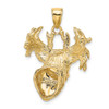 Lex & Lu 14k Yellow Gold 2D and Textured Deer Head Charm - 4 - Lex & Lu