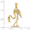 Lex & Lu 14k Yellow Gold 3D and Textured Flamingo Charm - 3 - Lex & Lu