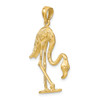 Lex & Lu 14k Yellow Gold 3D and Textured Flamingo Charm - 5 - Lex & Lu