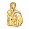 Lex & Lu 14k Yellow Gold 3D Polished Two Kittens Charm - 5 - Lex & Lu
