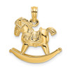 Lex & Lu 14k Yellow Gold 3D Playful Rocking Horse Charm - Lex & Lu