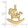 Lex & Lu 14k Yellow Gold 3D Playful Rocking Horse Charm - 3 - Lex & Lu