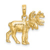 Lex & Lu 14k Yellow Gold 3D Textured Moose Charm LALK6605 - Lex & Lu