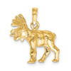 Lex & Lu 14k Yellow Gold 3D Textured Moose Charm LALK6605 - 3 - Lex & Lu