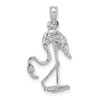 Lex & Lu 14k White Gold 3D Textured Flamingo Charm LALK6608W - Lex & Lu