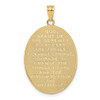 Lex & Lu 14k Yellow Gold w/Rhodium w/Enamel Rose Serenity Prayer Oval Disc Charm - 4 - Lex & Lu