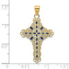 Lex & Lu 14k Yellow Gold Blue Enamel Filigree Cross Charm - 3 - Lex & Lu