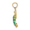 Lex & Lu 14k Yellow Gold w/Green Enamel Tortoise Charm - 2 - Lex & Lu