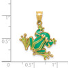 Lex & Lu 14k Yellow Gold Green Enameled 2D Frog Charm - 4 - Lex & Lu