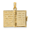 Lex & Lu 14k Yellow Gold 3D Blue Enamel Bible Book w/Moveable Pages Charm - 6 - Lex & Lu