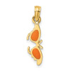 Lex & Lu 14k Yellow Gold Orange Enameled Butterfly Sunglasses Charm - Lex & Lu