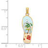 Lex & Lu 14k Yellow Gold Enamel Palm Tree and Bucket Flip-Flop Charm - 3 - Lex & Lu