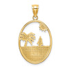 Lex & Lu 14k Yellow Gold Enamel Dolphin Jumping In Beach Scene Charm - 4 - Lex & Lu