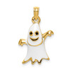 Lex & Lu 14k Yellow Gold 3D Enameled Ghost Charm - Lex & Lu