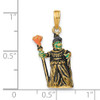 Lex & Lu 14k Yellow Gold 3D Enameled Witch w/Broom Charm - 5 - Lex & Lu