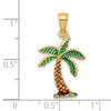 Lex & Lu 14k Yellow Gold Enamel Palm Tree Charm - 3 - Lex & Lu