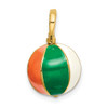 Lex & Lu 14k Yellow Gold 3D Multi Color Enamel Beach Ball Charm - Lex & Lu