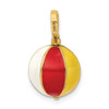 Lex & Lu 14k Yellow Gold 3D Multi Color Enamel Beach Ball Charm - 4 - Lex & Lu