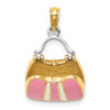 Lex & Lu 14k Yellow Gold w/Rhodium 3D w/Enamel Moveable Handbag Charm - 5 - Lex & Lu