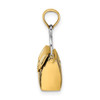 Lex & Lu 14k Yellow Gold w/Rhod 3D w/Black & White Enamel Moveable Handbag Charm - 2 - Lex & Lu