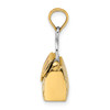 Lex & Lu 14k Yellow Gold w/Rhod 3D w/Red and White Enamel Moveable Handbag Charm - 2 - Lex & Lu