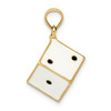 Lex & Lu 14k Yellow Gold 3D Enamel Dice Charm LALK6958 - 2 - Lex & Lu