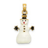 Lex & Lu 14k Yellow Gold 3D Enamel SNOWMAN Charm - Lex & Lu