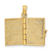 Lex & Lu 14k Yellow Gold 3D Moveable Enameled A Irish Prayer Book w/Clover Charm - 5 - Lex & Lu