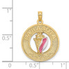 Lex & Lu 14k Yellow Gold SARASOTA Round Frame w/Enamel Conch Shell Charm - 3 - Lex & Lu