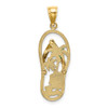 Lex & Lu 14k Yellow Gold Enamel Palm Tree Beach Scene Flip-Flop Charm - 4 - Lex & Lu