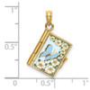 Lex & Lu 14k Yellow Gold 3D w/Enamel Ecclesiastes Book w/Moveable Pages Charm - 3 - Lex & Lu