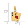 Lex & Lu 14k Yellow Gold Enamel Jack of Clubs and Ace of Hearts Cards Charm - 3 - Lex & Lu