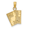 Lex & Lu 14k Yellow Gold Enamel Jack of Clubs and Ace of Hearts Cards Charm - 4 - Lex & Lu