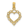 Lex & Lu 14k Yellow Gold Heart w/Lace Trim Charm LALK7097 - Lex & Lu