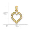 Lex & Lu 14k Yellow Gold Heart w/Lace Trim Charm LALK7097 - 3 - Lex & Lu