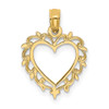 Lex & Lu 14k Yellow Gold Heart w/Lace Trim Charm LALK7099 - Lex & Lu