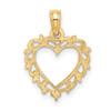 Lex & Lu 14k Yellow Gold Heart w/Lace Trim Charm LALK7099 - 4 - Lex & Lu