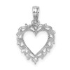 Lex & Lu 14k White Gold Heart w/Lace Trime Charm - 4 - Lex & Lu