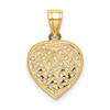 Lex & Lu 14k Yellow Gold Cut-Out and Textured Woven Heart Charm - 4 - Lex & Lu