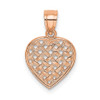 Lex & Lu 14k Rose Gold Polished Cut-Out and Textured Woven Heart Charm - Lex & Lu