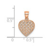 Lex & Lu 14k Rose Gold Polished Cut-Out and Textured Woven Heart Charm - 3 - Lex & Lu