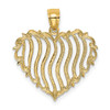 Lex & Lu 14k Yellow Gold Polished and Engraved Heart Charm - Lex & Lu