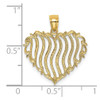 Lex & Lu 14k Yellow Gold Polished and Engraved Heart Charm - 3 - Lex & Lu